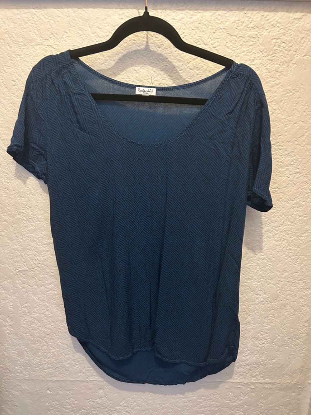 Splendid Teal-Blue Scoop Neck Short Sleeve Tee
